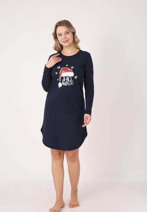 Camasa de noapte Craciun,Imprimeu HO HO, En-gros